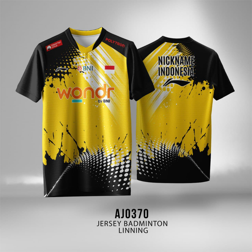 Jersey Badminton Lining Indonesia Open 2025 Bahan Drifit Premium