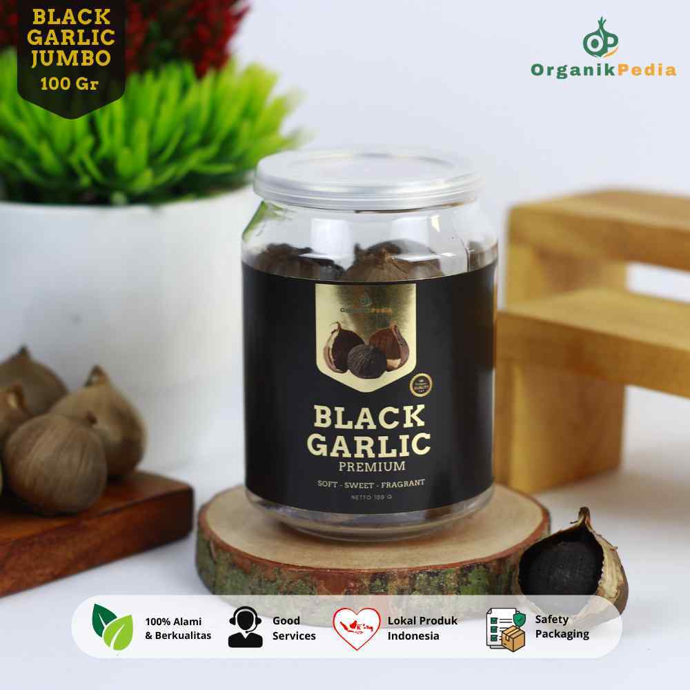 

JUMBO BLACK GARLIC Bawang Hitam Tunggal Premium Organikpedia 100gr