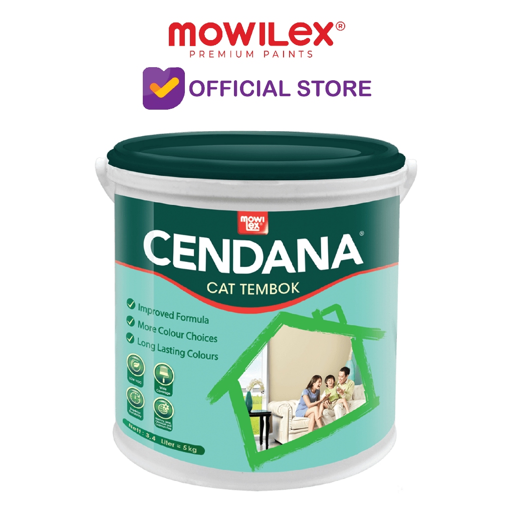 CAT TEMBOK DALAM MOWILEX CENDANA STANDAR / WARNA LAIN UKURAN 5 KG