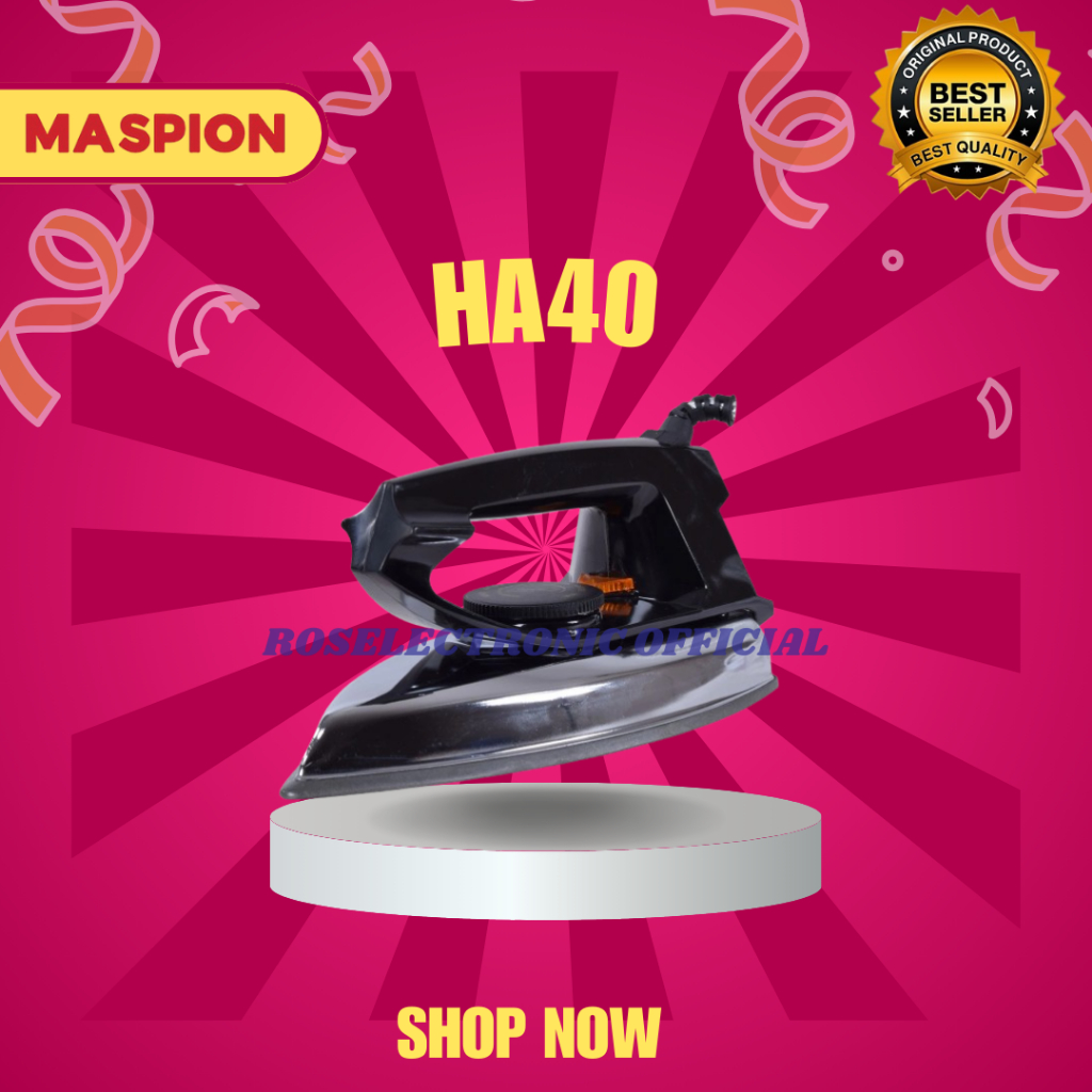 MASPION SETRIKA HA 40/HA40/HA-40/HA 40/SETRIKA HITAM/MASPION SETRIKA MURAH