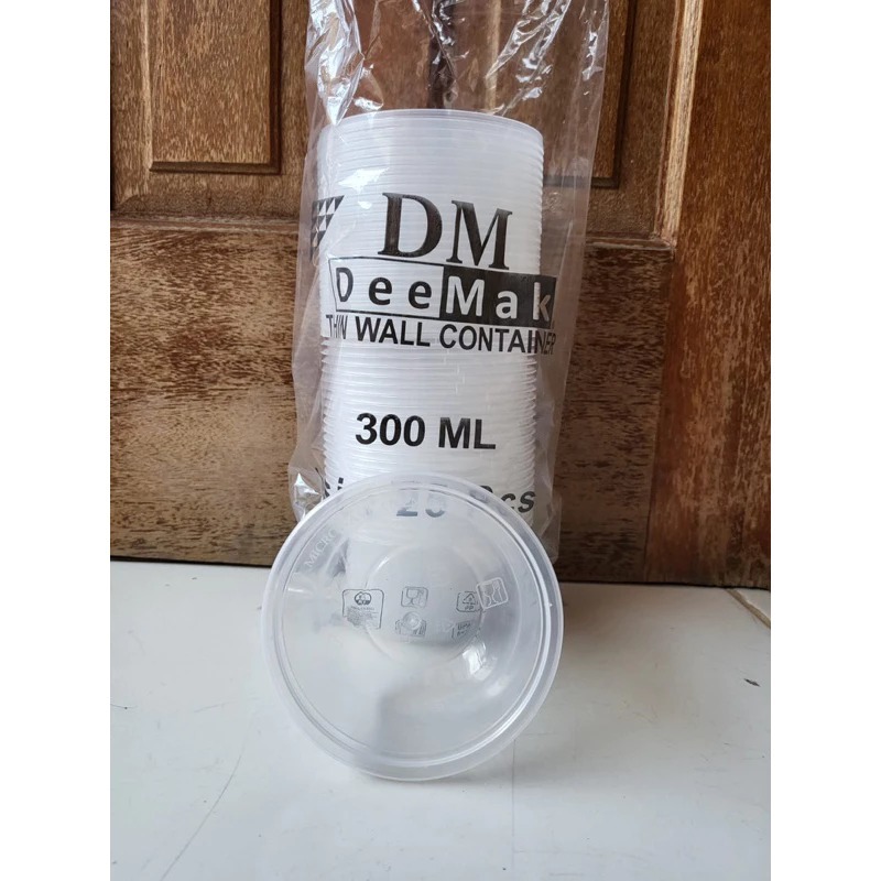 THIN WALL 300ML RB Thinwall DM Mangkok Bulat 300ML RB -isi Per Pack 25set / Thinwall 300ml
