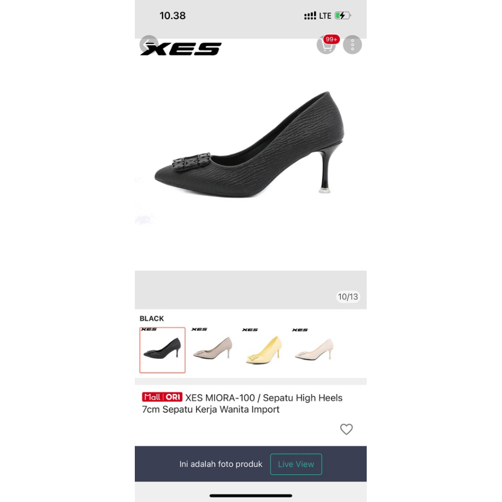 XES MIORA HEELS 7 cm Hitam