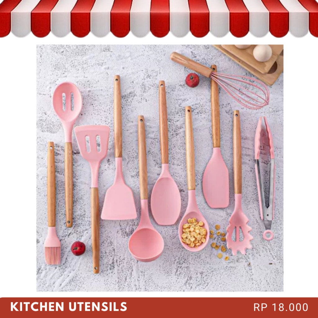 Premium Peralatan Masak Silikon Sutil Spatula Capitan Peralatan Dapur Anti Panas