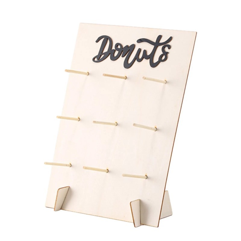 TERLARIS Rak Donat Tempat Display Donat Tempat Display Donat Kayu Donut Display