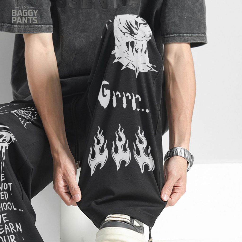 BAGGY PANTS - Celana Jogger Pria Oversize Baggy Pants Skena Style