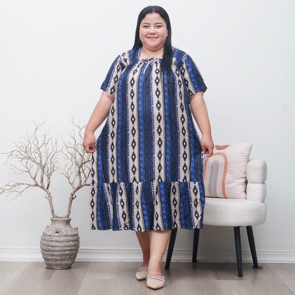 DASTER JUMBO KARET BAHAN RAYON LD 130 LENGAN PENDEK DASTER RAYON JUMBO FUJI KEKINIAN LD 130 JUMBO