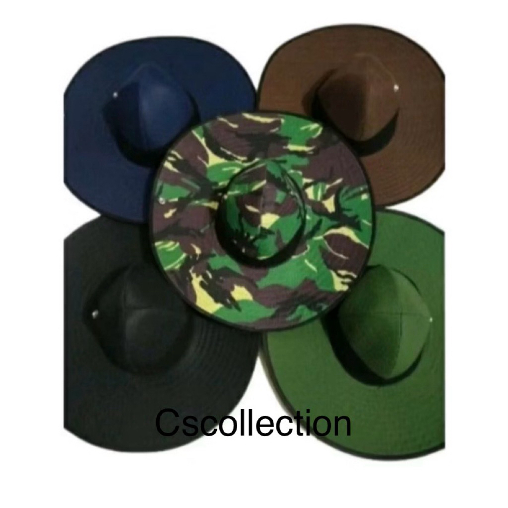 Topi petani lebar / topi mexiko / topi petani polos / topi petani motif loreng / topi