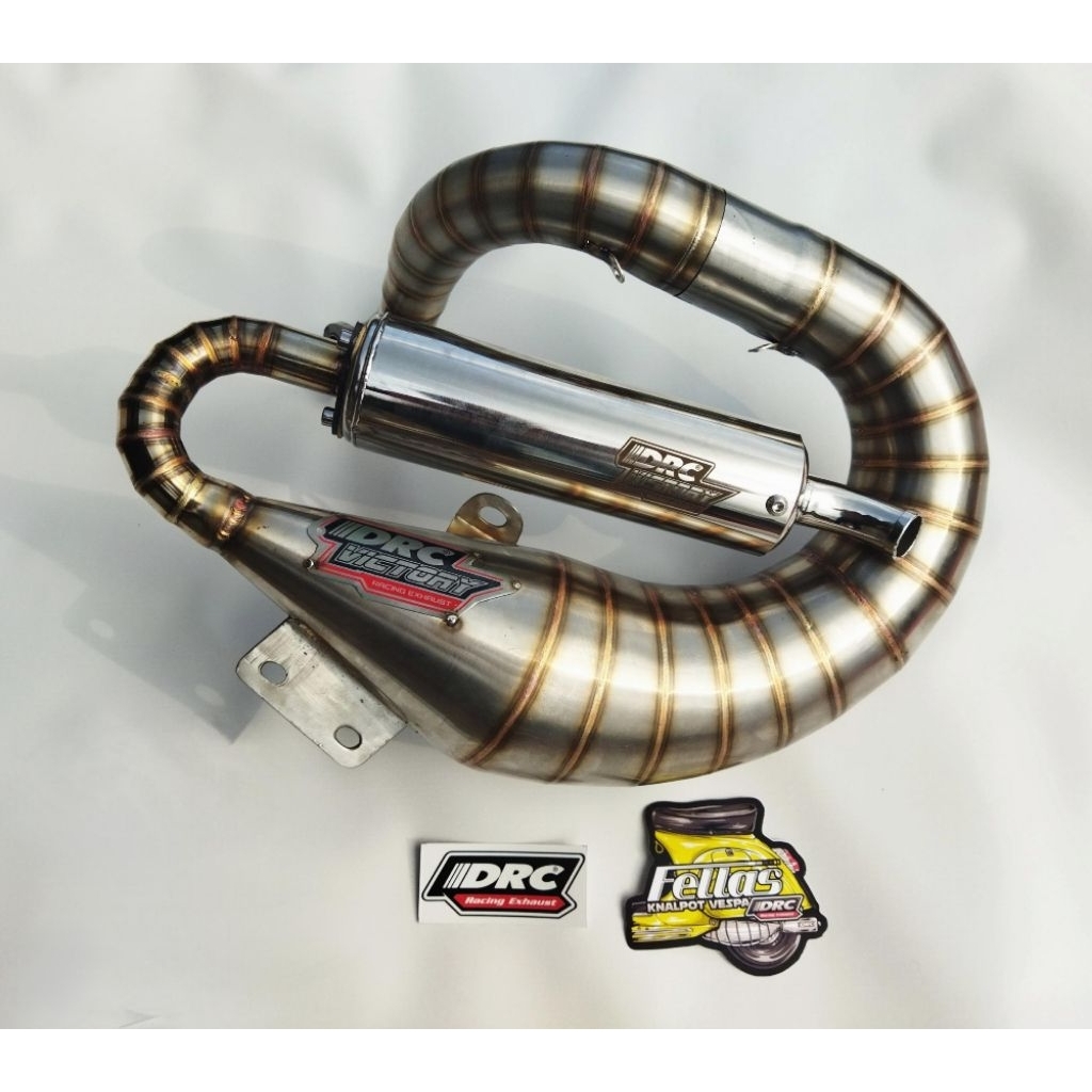 knalpot vespa pts DRC model lumaca full stainless