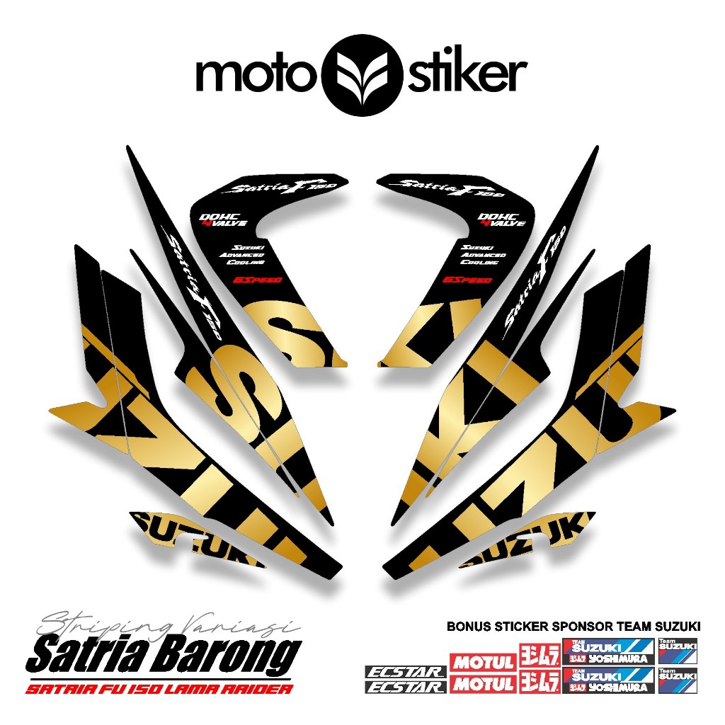 SATRIA F150 STRIPING MOTIF 1 / MOTOSTIKER / ECSTAR / SATRIA FU BARONG 2012 / STIKER / STICKER