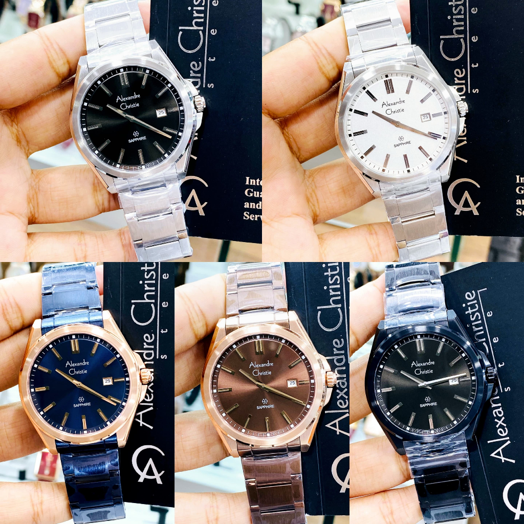 JAM TANGAN PRIA ALEXANDRE CHRISTIE AC 8568 / AC 8705 AC8705 BLACK ROSEGOLD SAPPHIRE ORIGINAL