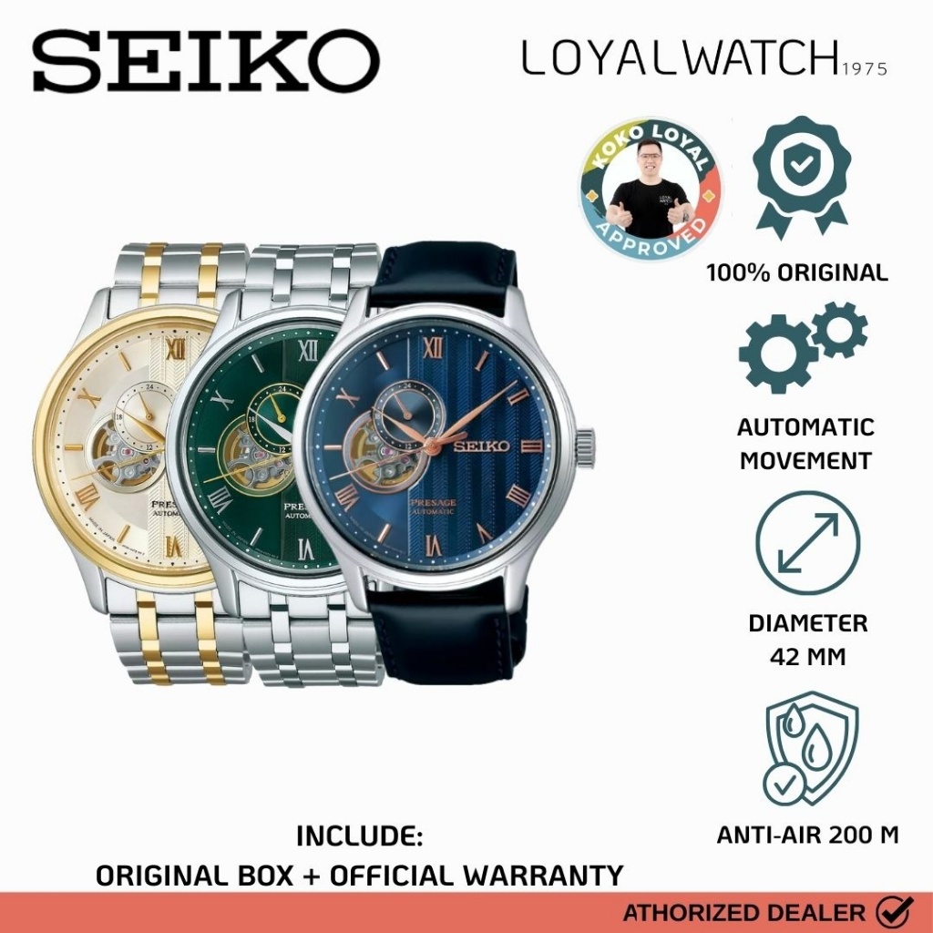 Jam Tangan Seiko Presage Automatic JAPANESE "ZEN GARDEN" Pria SSA463J1 SSA464J1 SSA421J1 Stainless S