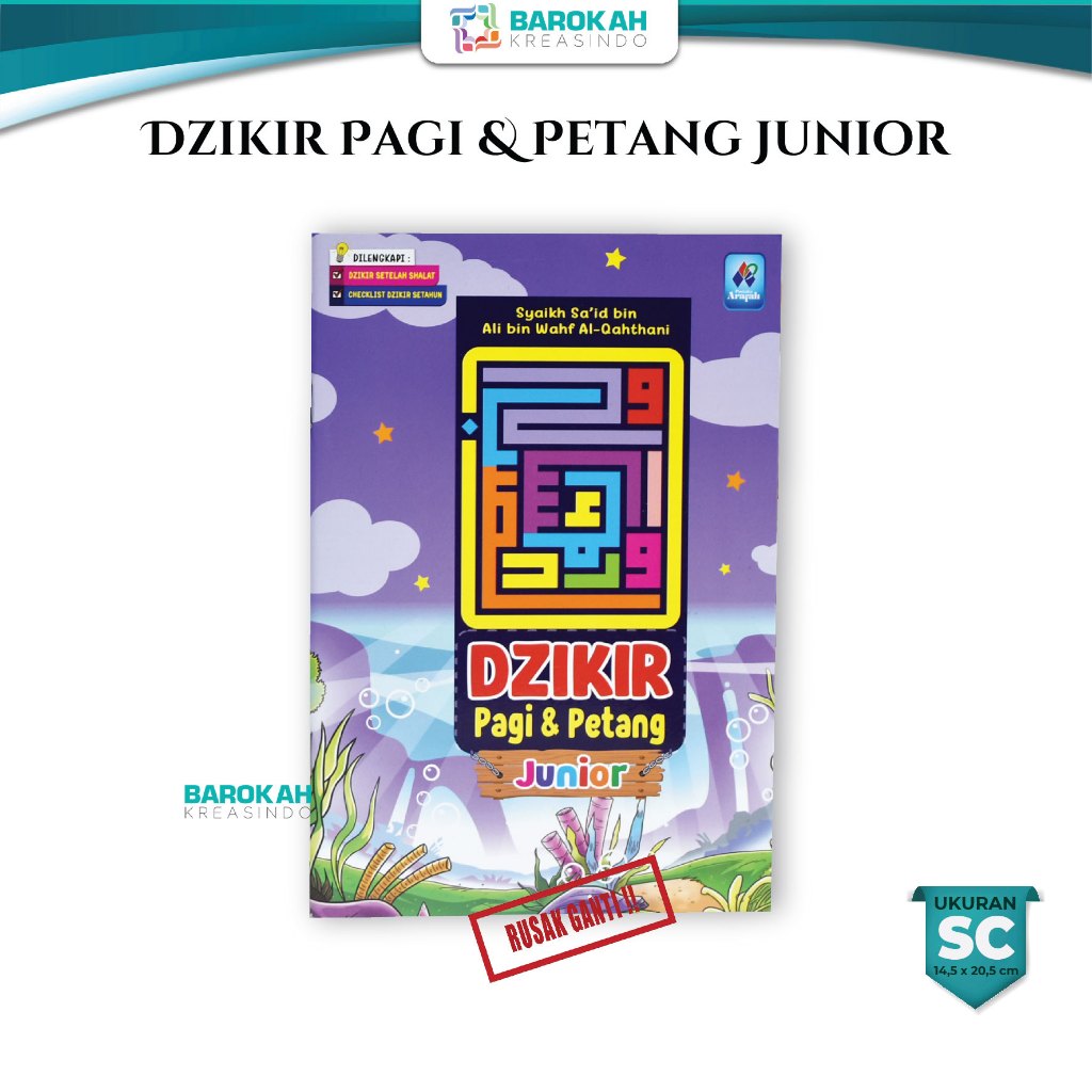 Dzikir Pagi Petang Latin Anak Junior A5 Zikir Pagi Dan Petang Buku Dzikir Sesuai Sunnah Souvenir Al 