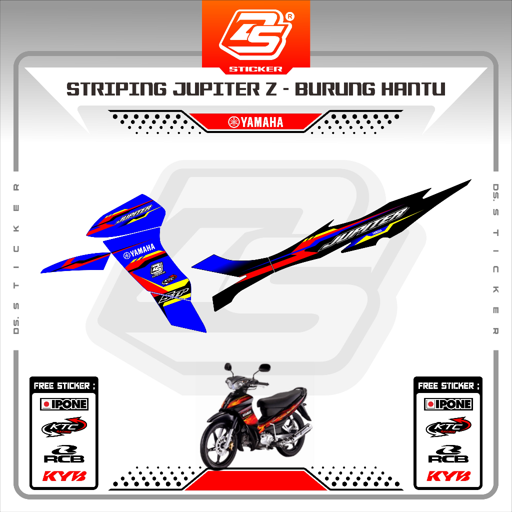 Stiker motor jupiter z burhan Decal Striping Jupiter Z Burung Hantu 5TP Premium DS270525 DS STIKER