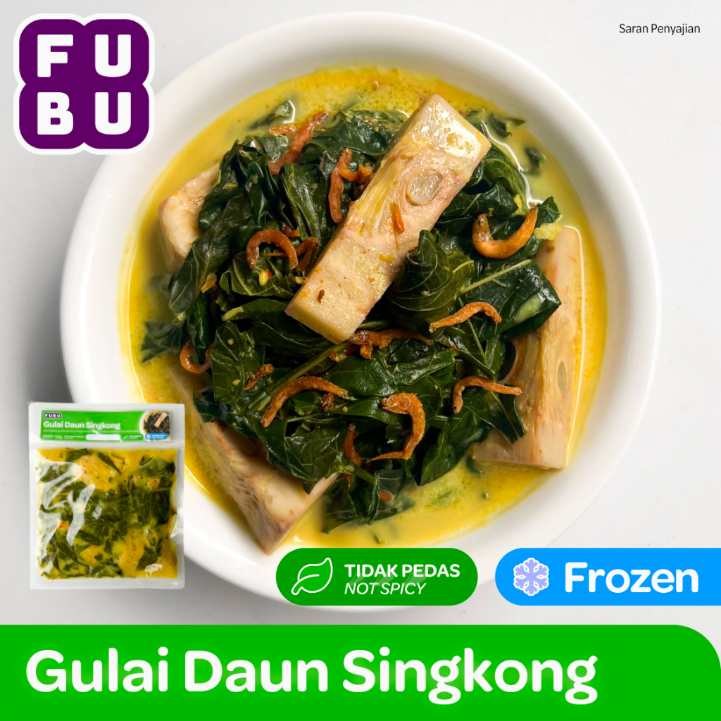 

FUBU Gulai Daun Singkong - Gule Sayur Nangka Santan dgn Teri Medan Padang - Satu Porsi Lauk Instan