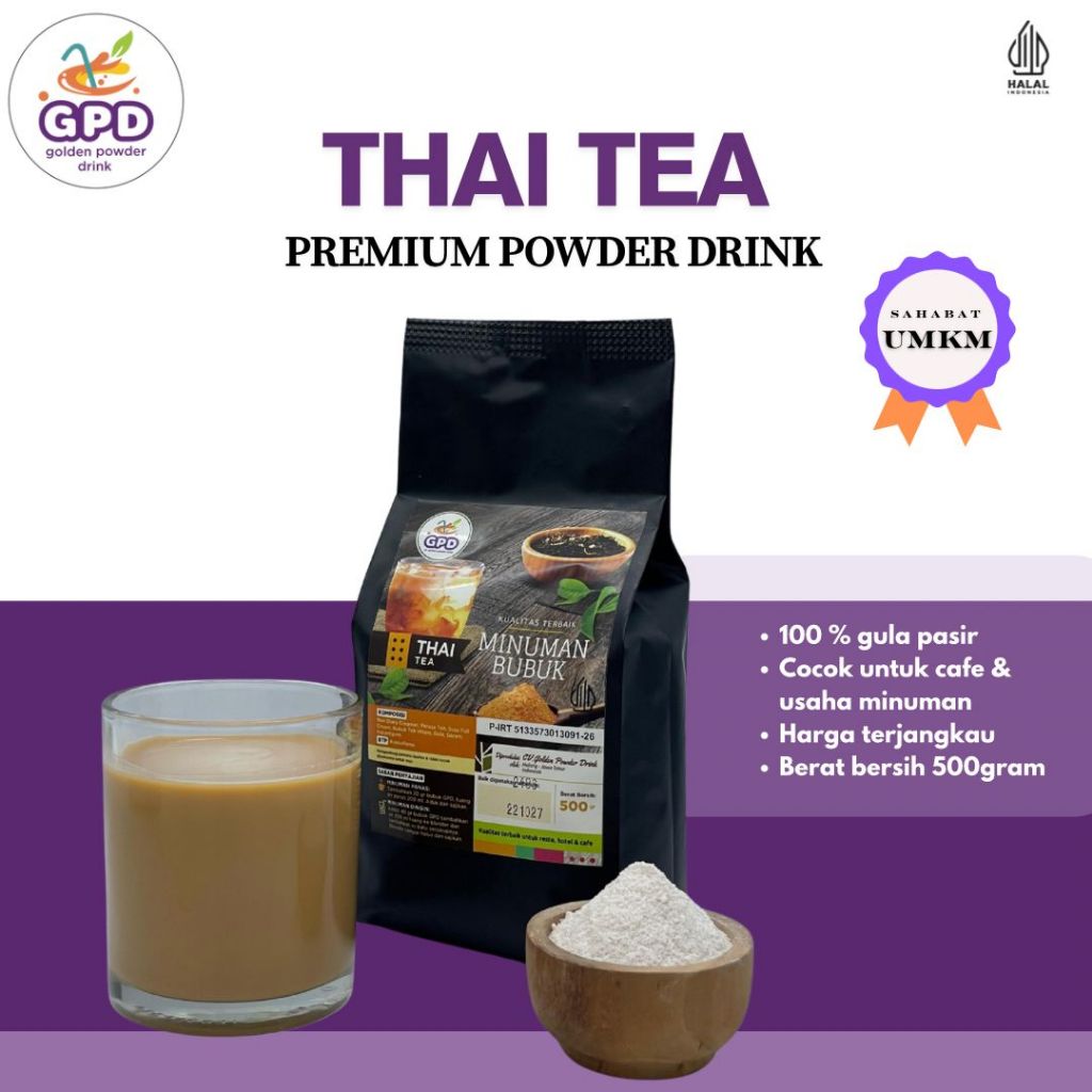 

Bubuk minuman Premium - Thai tea 500gr - Golden powder drink