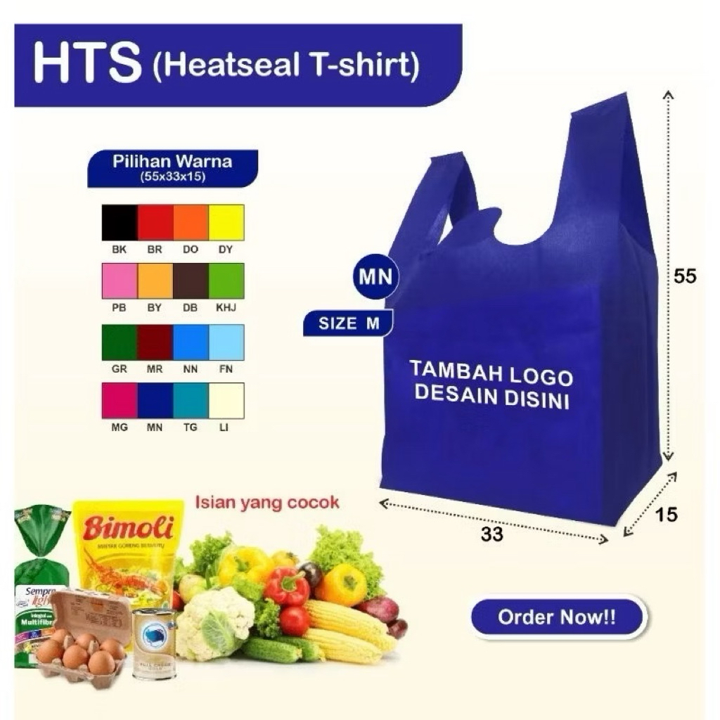 

Goodie Bag HTS Polos Spunbond Model Kresek Harga Per12 PCS