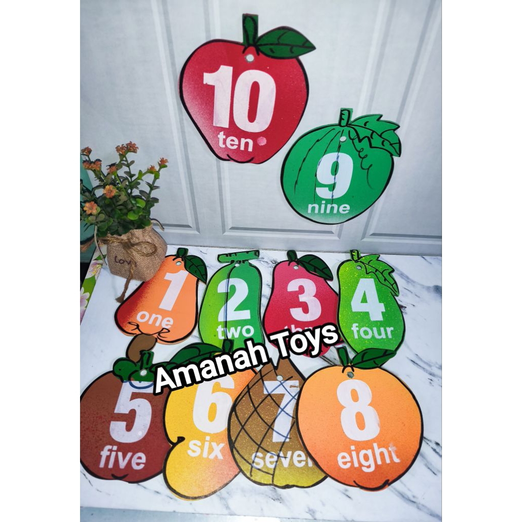 Hiasan Kelas Tempel dinding Buah Angka
