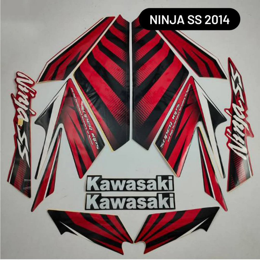 Stiker Striping Kawasaki NINJA SS 2014 Merah Hitam List Body Motor Stiker NINJA SS 2014