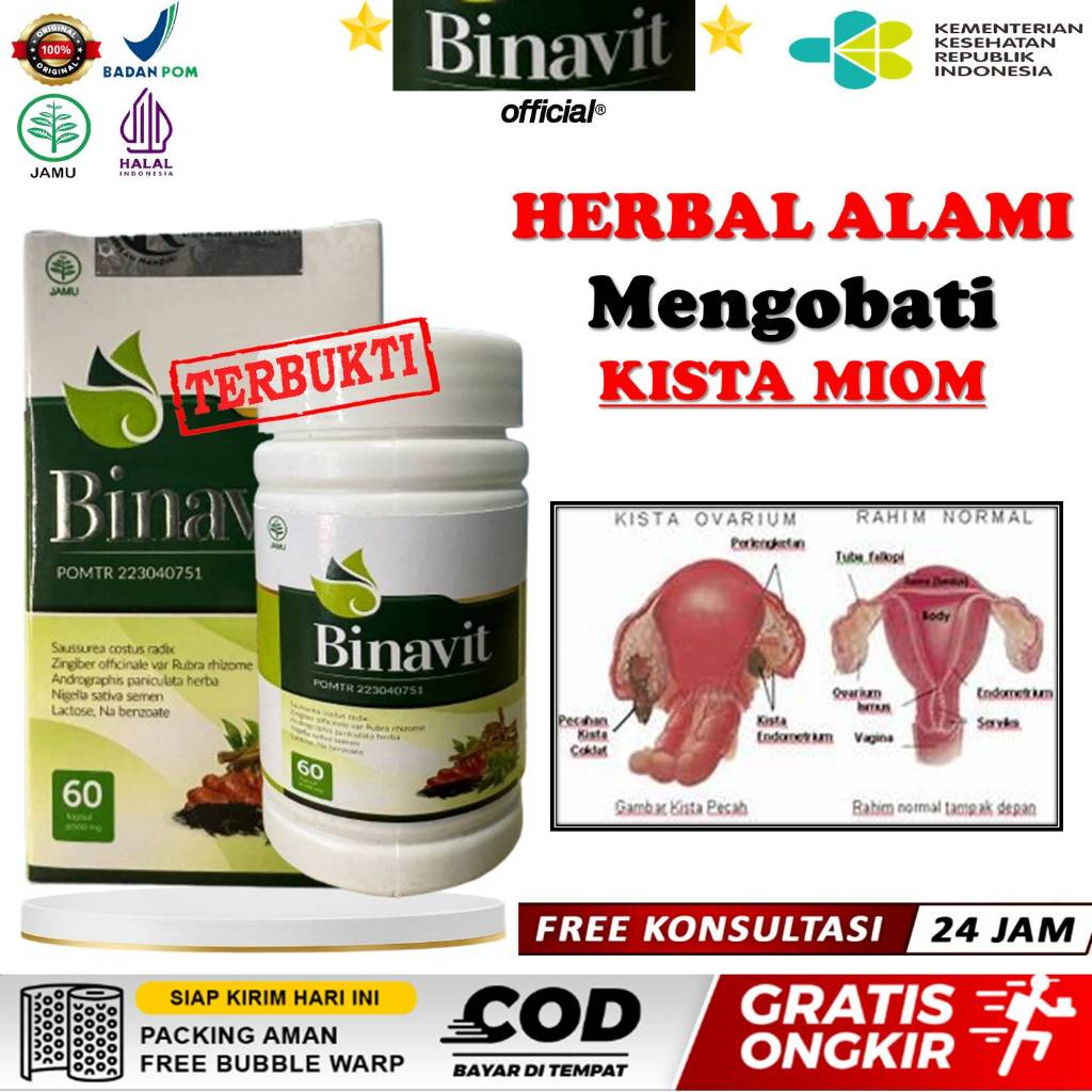 Obat Kista Ovarium Ampuh, Kista Bartholin, Kista Coklat, Penghilang Benjolan Kista Miom - BINAVIT
