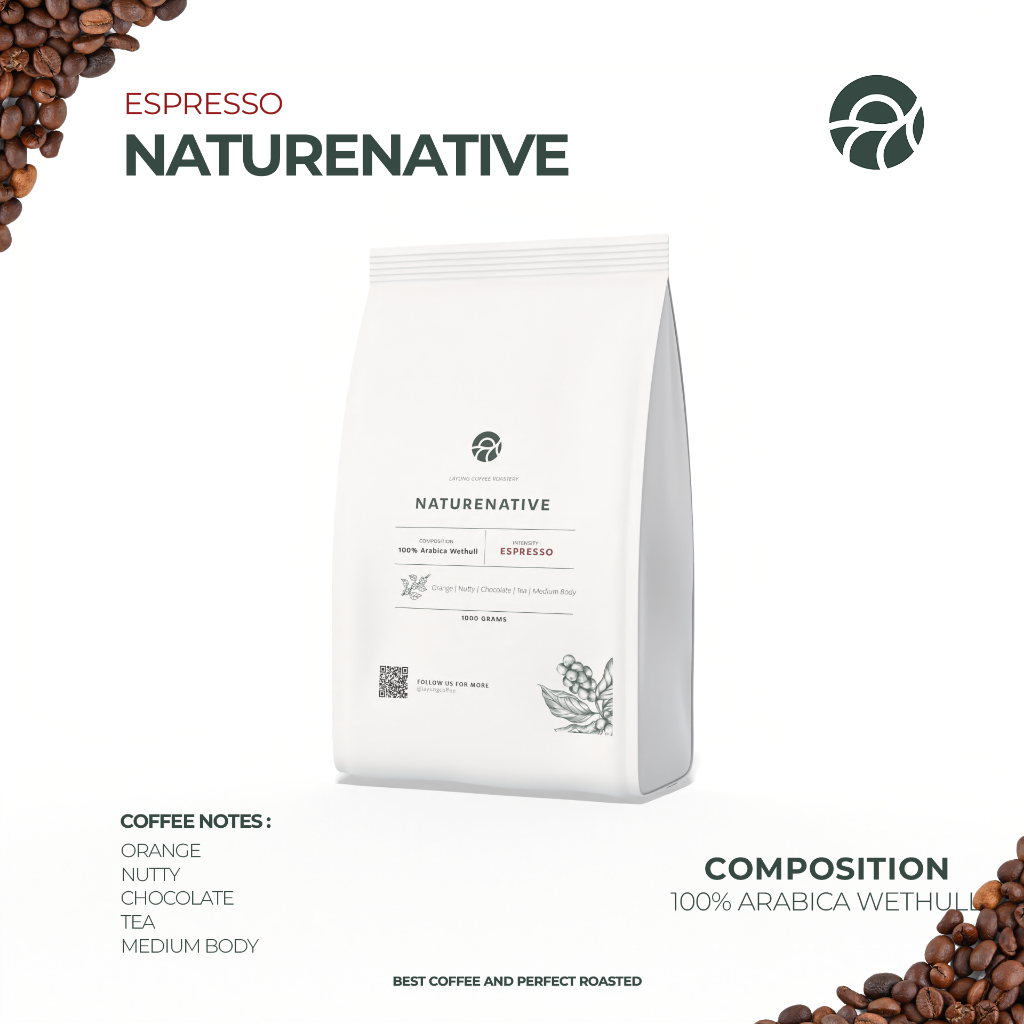 

Kopi Arabica NATURENATIVE - Espresso Roast - 1000gr