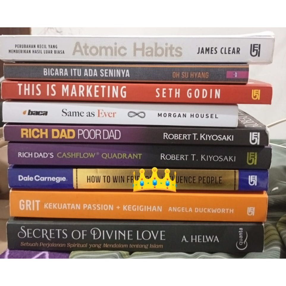buku self improvement rich dad poor dad how to win friends atomic habits secrets of divine love
