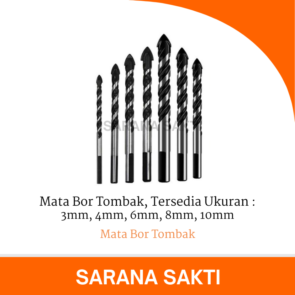 Mata Bor Tombak | Mata Bor Untuk Keramik / Beton / Kaca / Granit / Mata Bor Bentuk Tombak