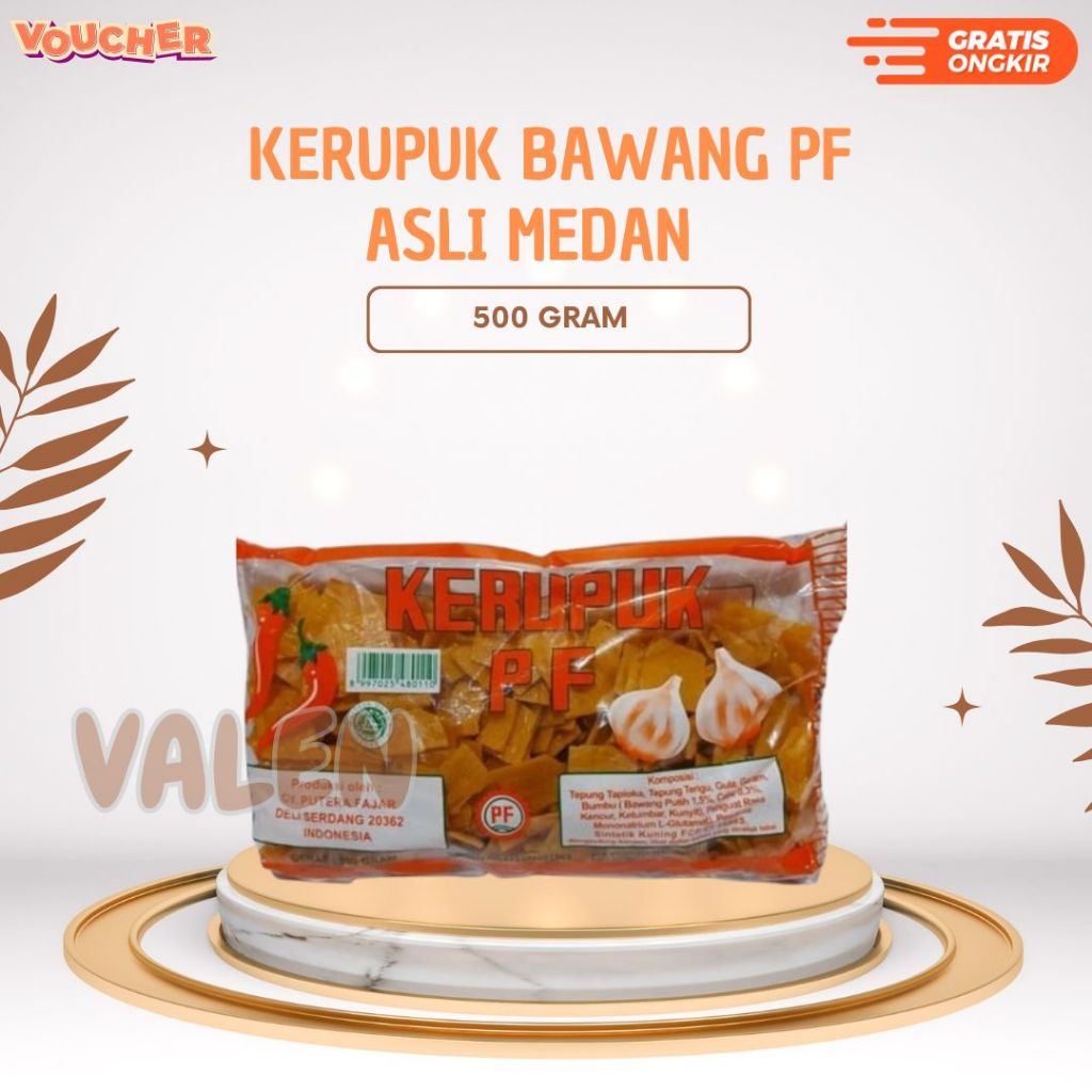 

Kerupuk Bawang PF ASLI MEDAN 500gr - Krupuk Cemilan Enak Gurih