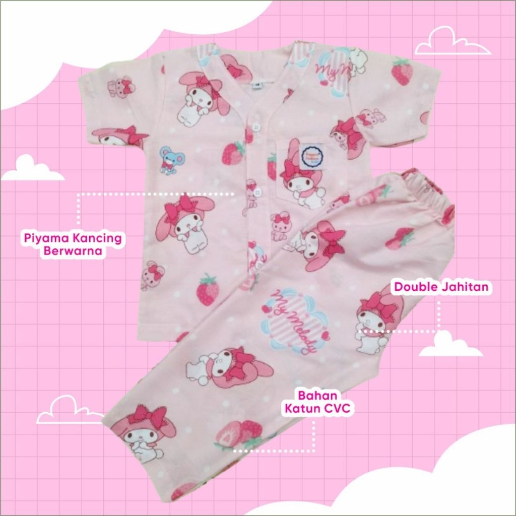 Rayyan piyama anak setelan my melody pink