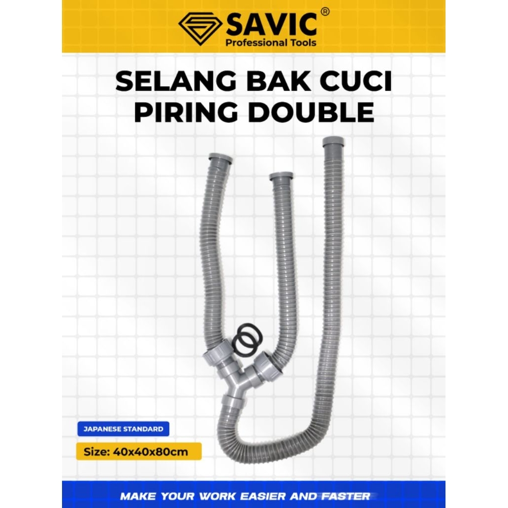 Savic Selang Bak Cuci Piring Double / Slang BCP Dobel Cabang
