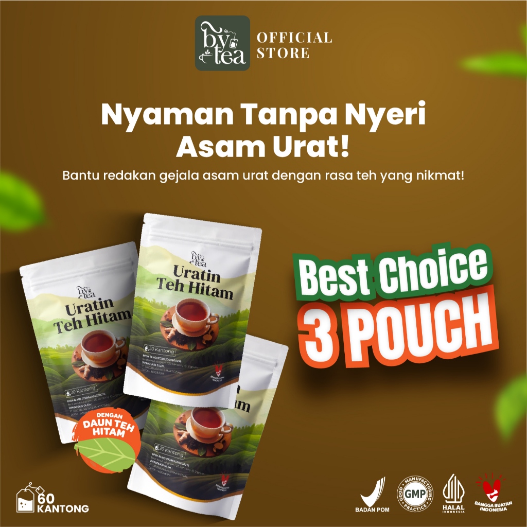 

ByTea Uratin Premium Tea - Isi 20 Kantung Teh Herbal Meredakan Nyeri dan Bengkak Akibat Asam Urat