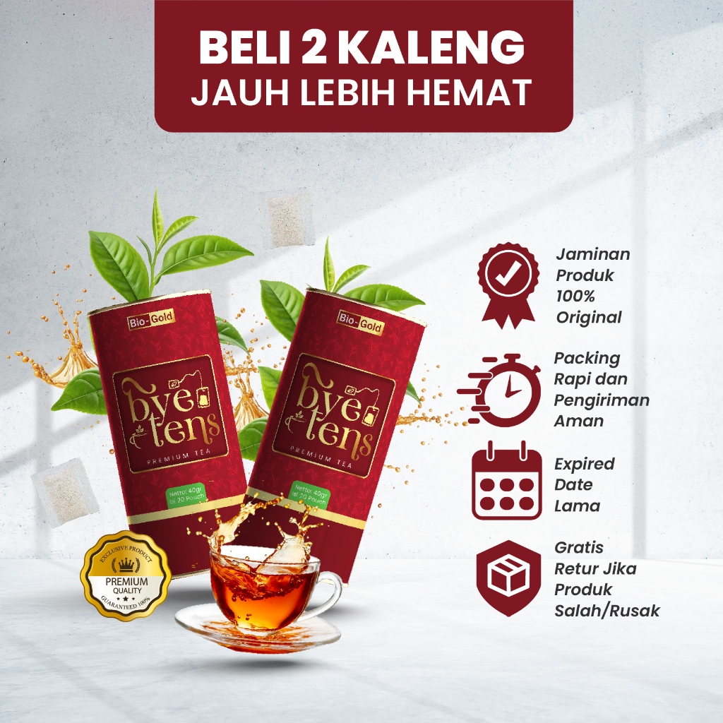 

Paket Sehat 2 Pouch Bye Tens Teh Celup Premium Bantu Menurunkan Gula Darah Tanpa Efek Samping