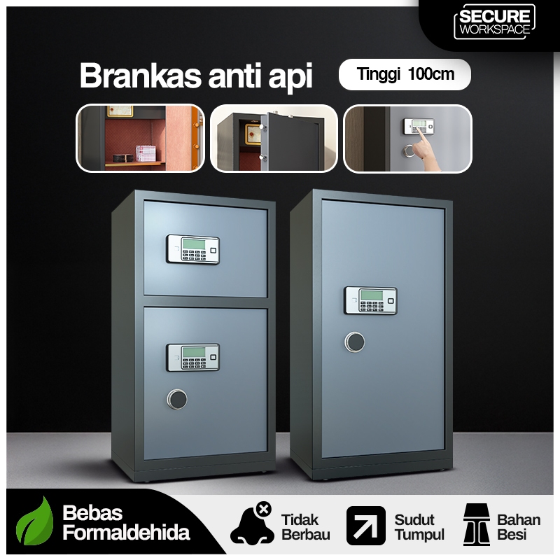 Brankas Anti Api Elektrik Premium Besar 100cm Brankas Dokumen Tahan Api Brangkas Uang Pin Password