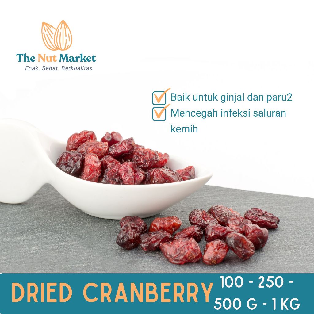 

Cranberry dried 100 gram - 1 kg Buah Kranberi kering