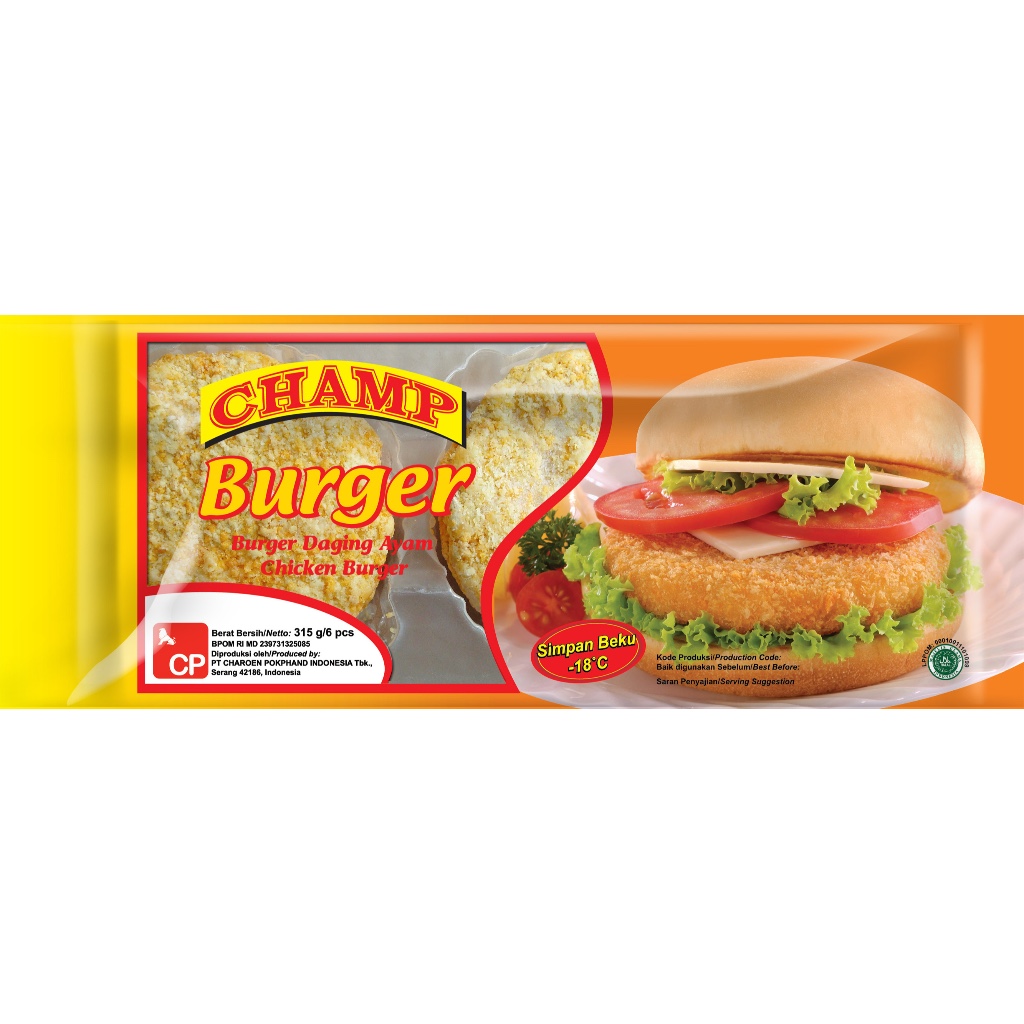 

CHAMP BURGER AYAM / DAGING AYAM 6 PCS