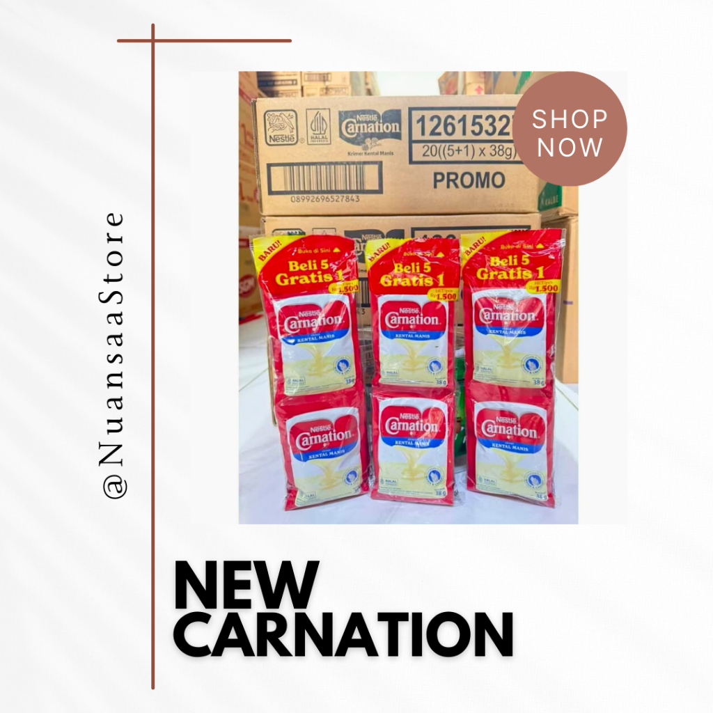 

NEW CARNATION SACHET 38g x 6 (1 Renceng )