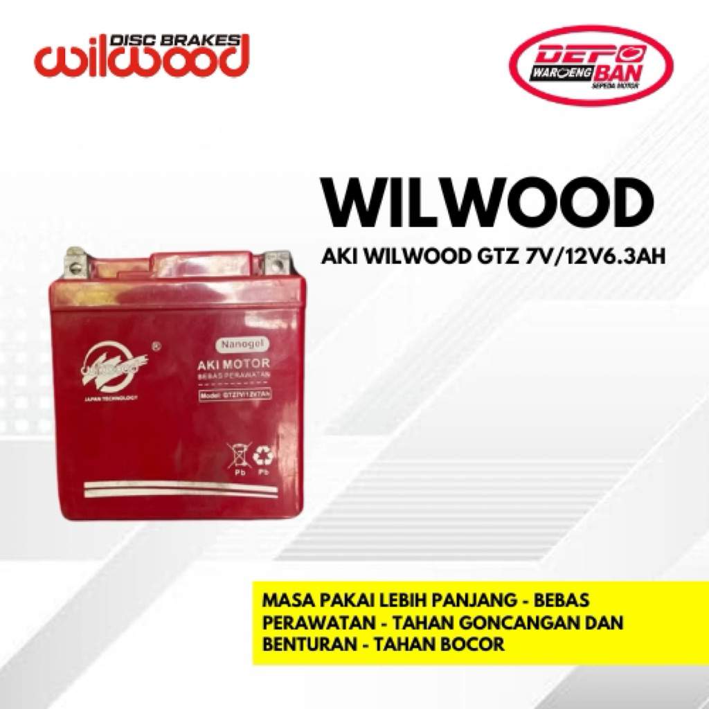 AKI WILWOOD GTZ 7V/12V6.3AH ORIGINAL NEW