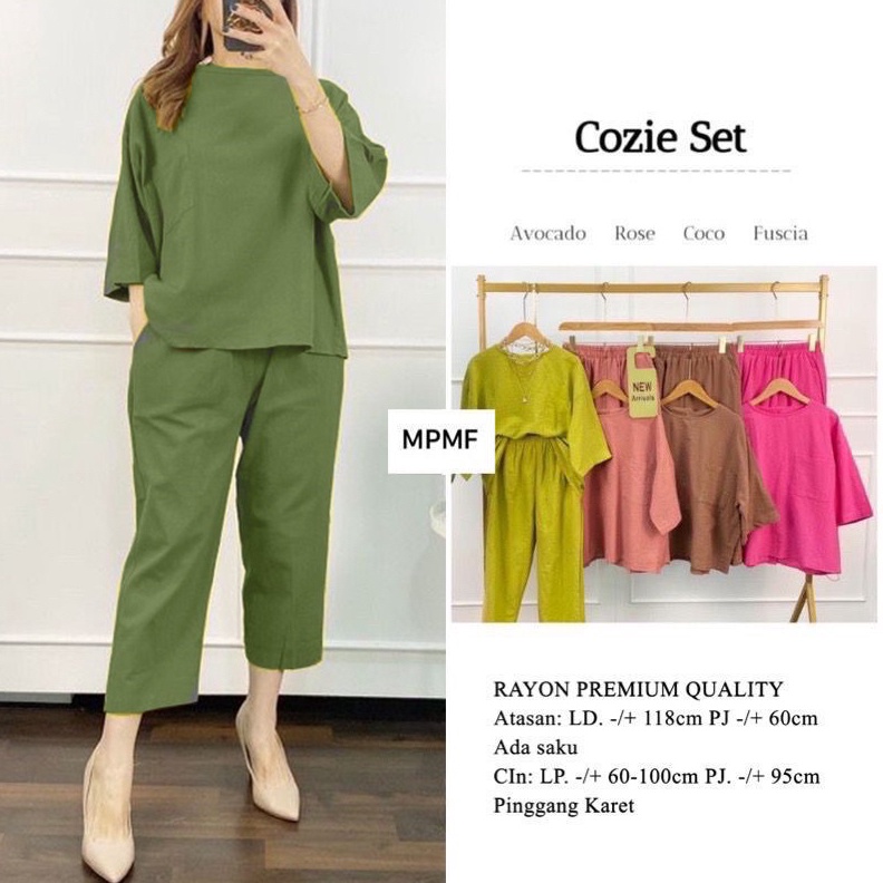 KODE R93C Cozie Set Wanita Rayon Premium All Size