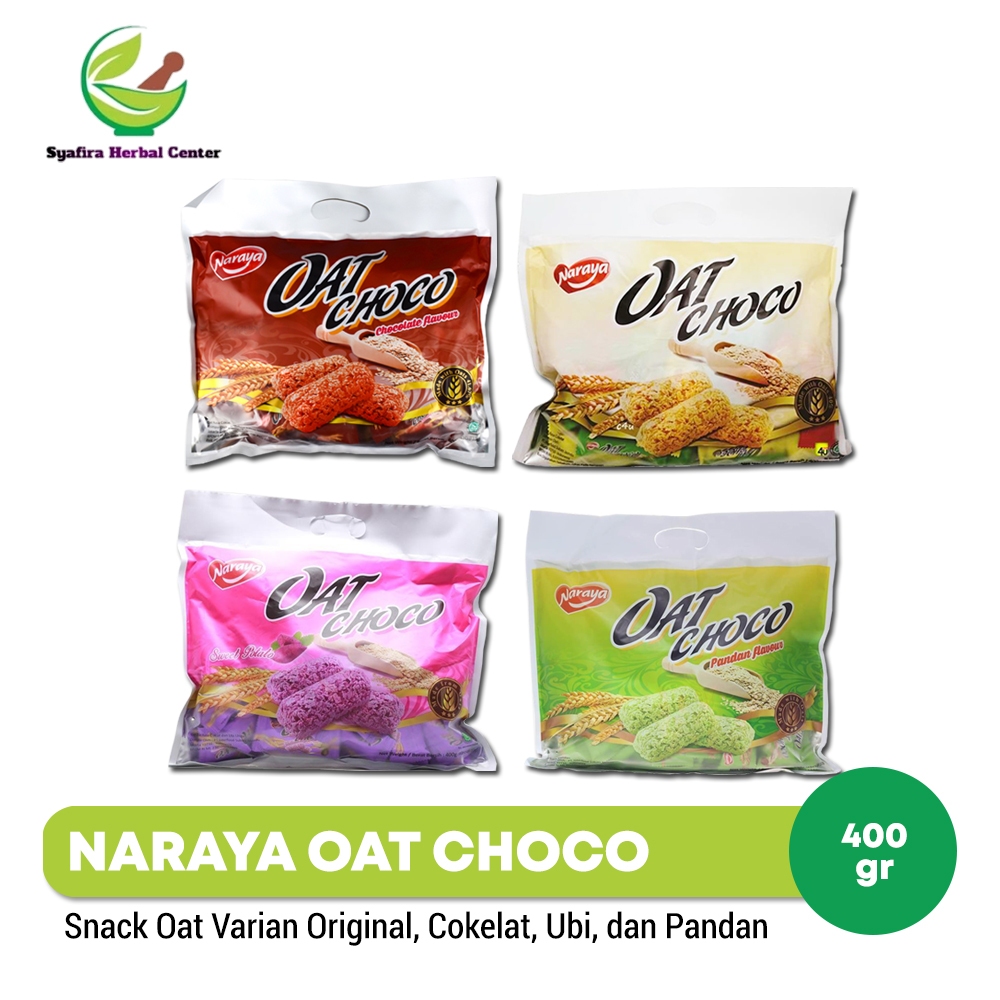 

Naraya Oat Choco 400g | Snack Oat Enak & Renyah | Original - Cokelat - Ubi Ungu - Pandan