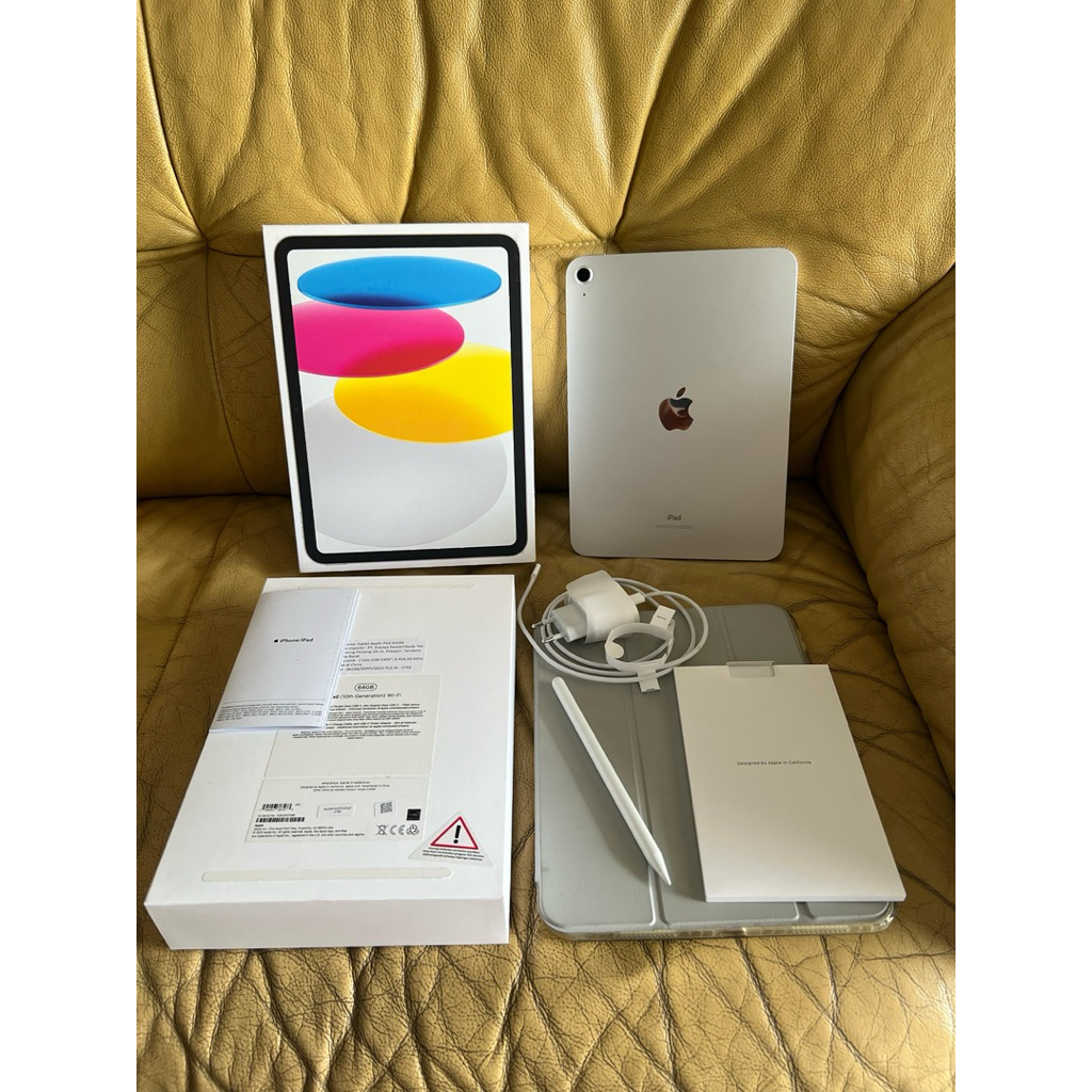 FULLSET Apple iPad Gen 10 Silver 64GB Wifi Garansi iBox Off Feb 2025 Mulus Like New No Minus Free ca