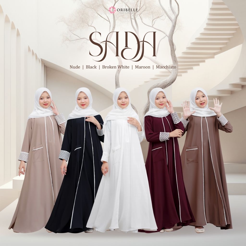 Oribelle Indonesia Official - SADA Abaya by Oribellekids Baju Umroh Terbaru Warna Hitam Putih