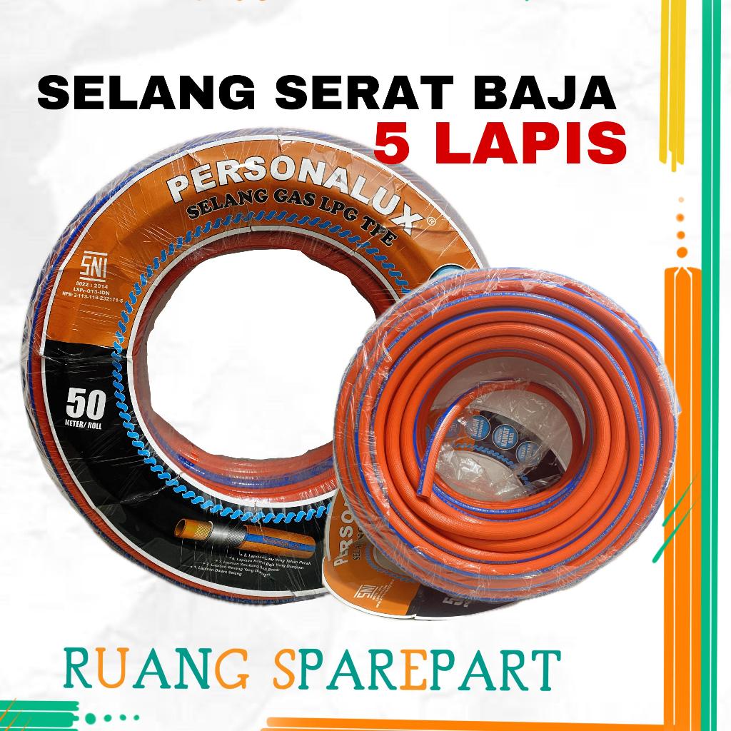 Selang Gas LGP 5 LapisSelang Water Heater Gas Selang Gas Meteran Lapis Kawat Gass Bonus Klem Selang