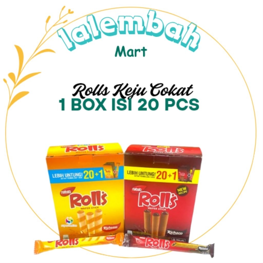 

Promo 1 Box isi 20 Pcs Rolls Keju Coklat