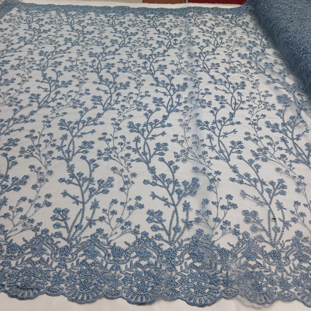 Kain Tulle bordir kebaya // bahan kain bordir benang sulam // kain kebaya pake pinggiran tebal