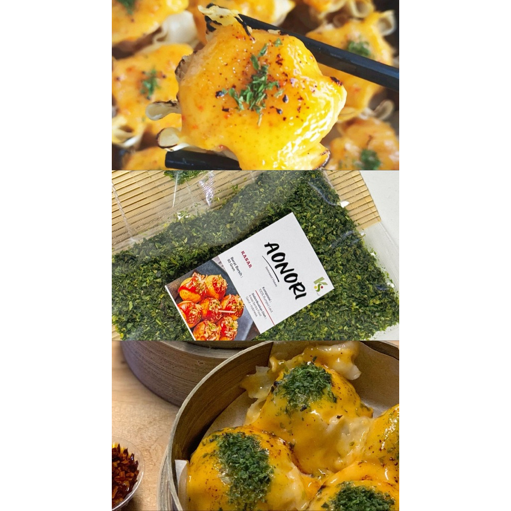 

aonori rumput laut tabur cocok untuk dimsum, takoyaki, okonomiyaki kualitas premium