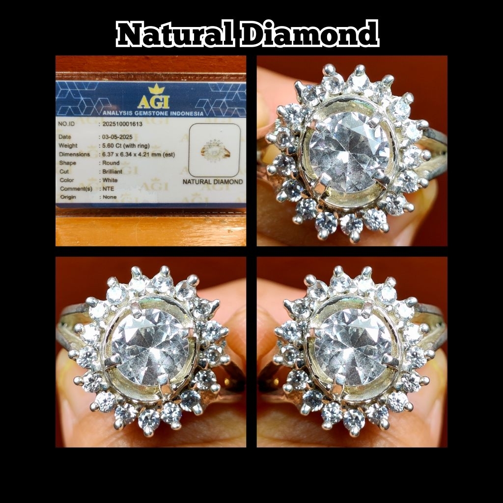 BATU BERLIAN PUTIH EROPA + perak silver cewek