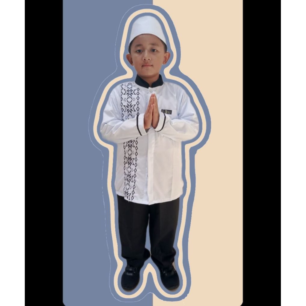 Koko Hitam Putih Anak // Baju Koko Hitam Putih Anak // Seragam Sekolah Hitam Putih