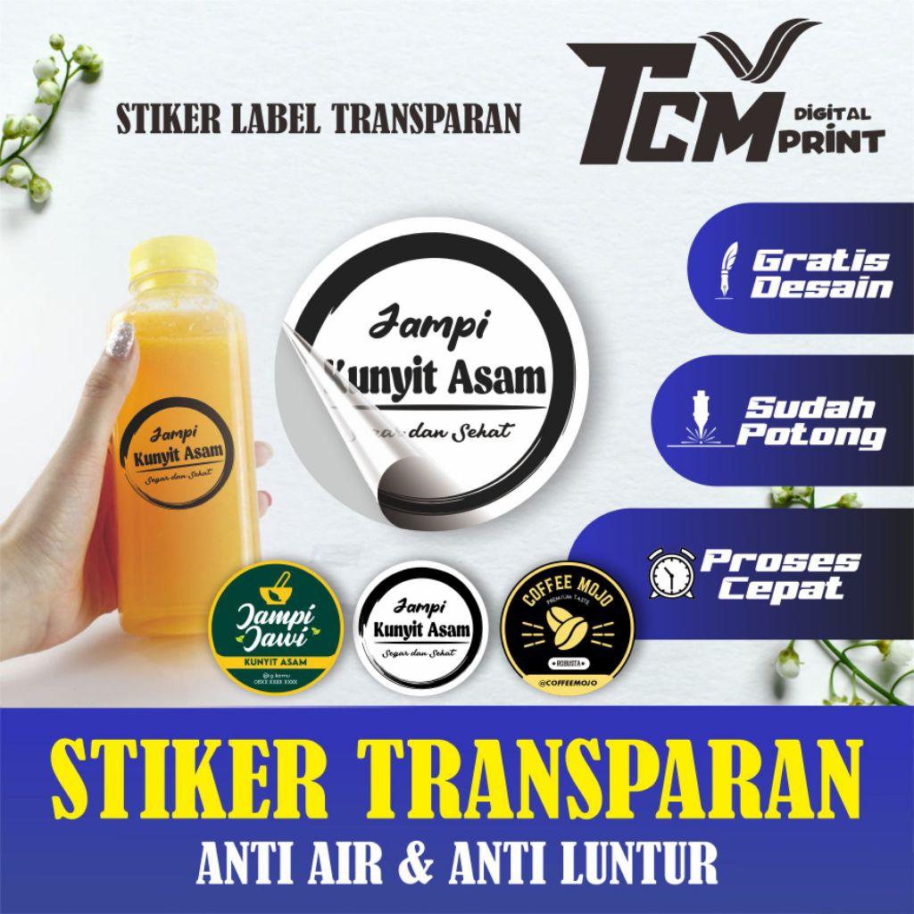 

Stiker Jamu Transparan/Minuman/Boba/Cup/Anti Air