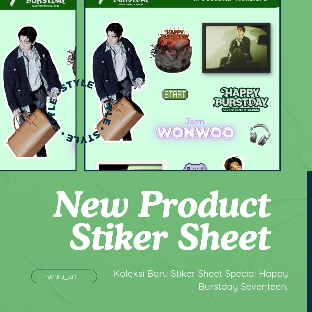 

STIKER SHEET || STIKER PACK || SEVENTEEN || UNOFFICIAL|| SP001