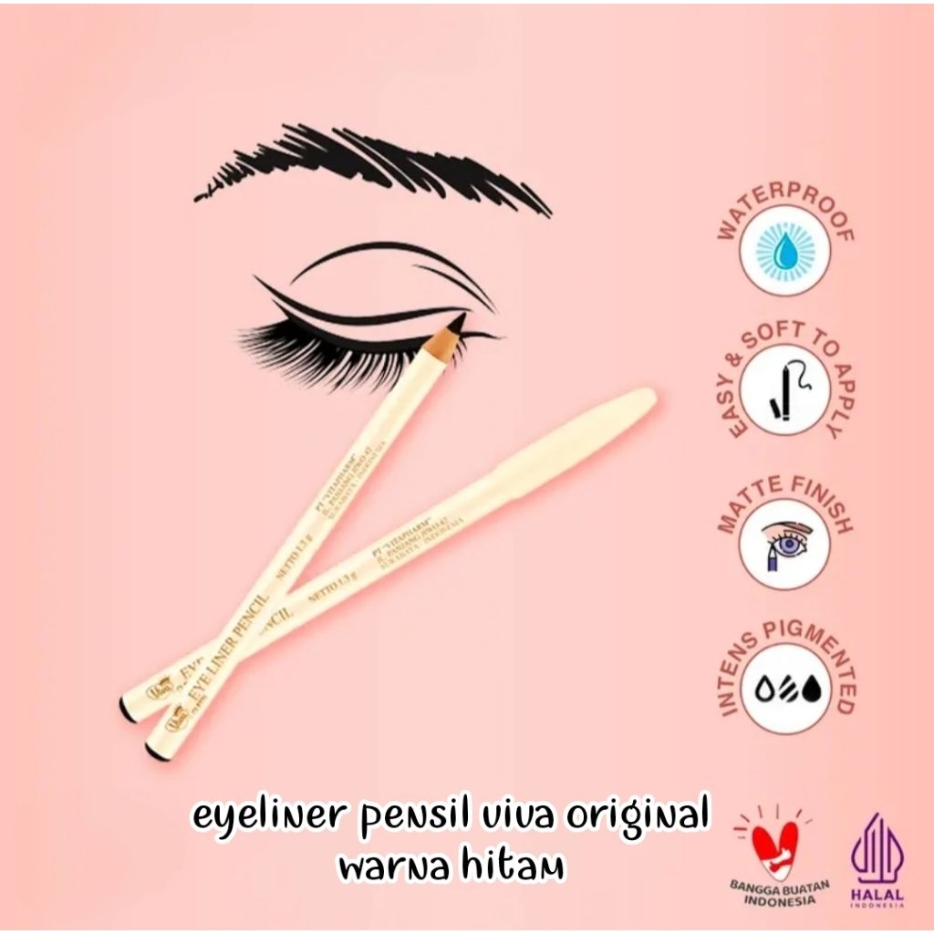 VIVA queen eyeliner pensil hitam 1,3 gr - eyeliner pensil viva