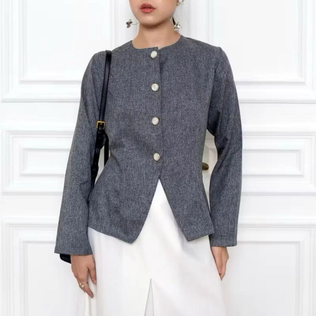 Ailee Long Sleeve Top / Atasan Lengan Panjang/Hijab Friendly Blouse-Blezer Wanita Korean Look